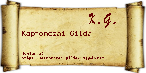 Kapronczai Gilda névjegykártya